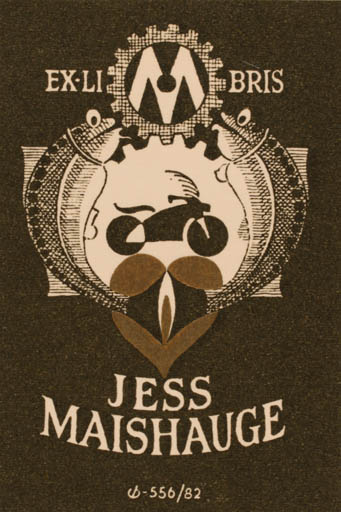 Exlibris by Christian Blæsbjerg from Denmark for Jess Maishauge - Fish 