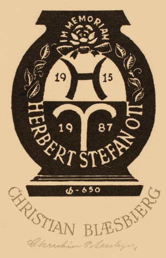 Exlibris by Christian Blæsbjerg from Denmark for Christian Blæsbjerg - 