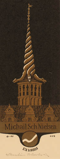 Exlibris by Christian Blæsbjerg from Denmark for Michael Sch. Nielsen - Architecture 