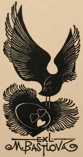 Exlibris by Ladislav Rusek from Czech Republic for M. Bastlova - Bird 