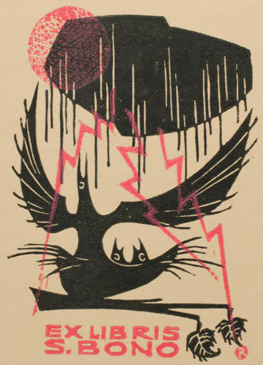 Exlibris by Ladislav Rusek from Czech Republic for Sisy Bono - Drama Bird 