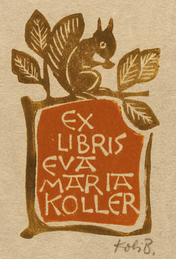 Exlibris by Kobi Baumgartner from Schwitzerland for Eva Maria Koller - Fauna 
