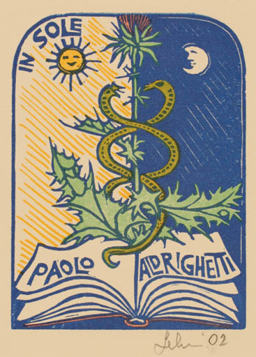 Exlibris by Maria Elisa Leboroni from Italy for Paolo Aldrighetti - 