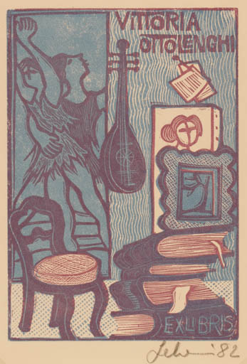 Exlibris by Maria Elisa Leboroni from Italy for Vittoria Ottolenghi - 