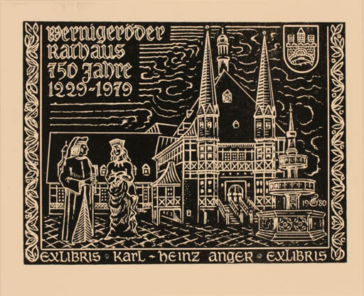 Exlibris by Yngve Forsblom from Sweden for Karl Heinz Anger - Castle/Palace 