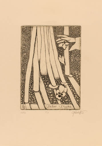 Exlibris by Grazina Didelyte from Lithuania for Vaclav Krupka - 