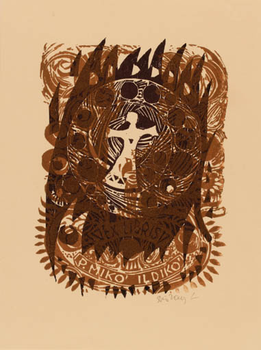 Exlibris by Lenke Diskay from Hungary for P. Miko Ildiko - 
