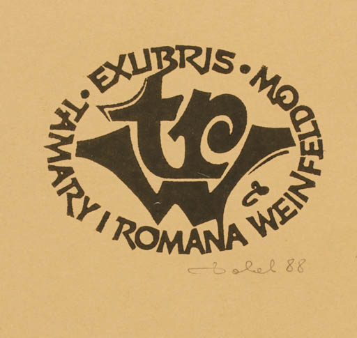 Exlibris by Zbigniew Dolatowski from Poland for Tamary & Romana Weinfeldow - Monogram 