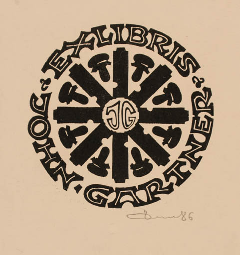 Exlibris by Zbigniew Dolatowski from Poland for John Gartner - Ornament 