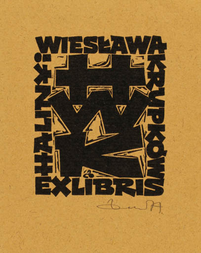 Exlibris by Zbigniew Dolatowski from Poland for Haliny, Wieseawa Krupköw - Monogram 