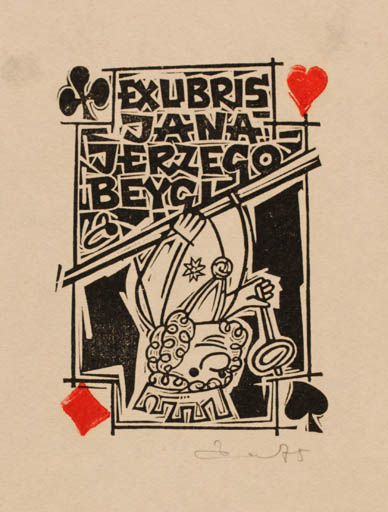 Exlibris by Zbigniew Dolatowski from Poland for Jana Jerzego Beygi - Sport/game 