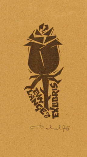 Exlibris by Zbigniew Dolatowski from Poland for Ewy Lange - Flower 