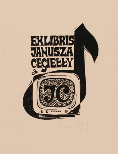 Exlibris by Zbigniew Dolatowski from Poland for Janusza Cegielly - 