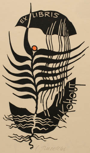 Exlibris by Ladislav Rusek from Czech Republic for Vladislav Kohout - Abstract Flora 