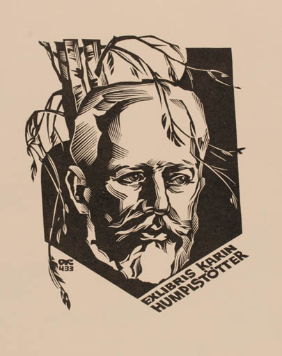 Exlibris by Anatolij Kalaschnikow from Russia for Karin Humplstötter - Portrait 