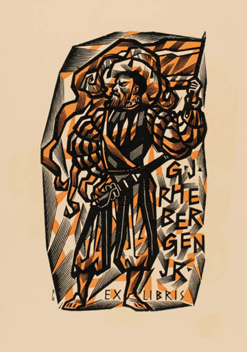 Exlibris by Vojtech Cinybulk from Czech Republic for G. Jan Rhebergen - Man Military/War 
