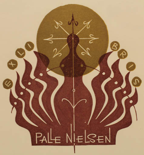 Exlibris by Ladislav Rusek from Czech Republic for Palle Nielsen - Abstract Woman 