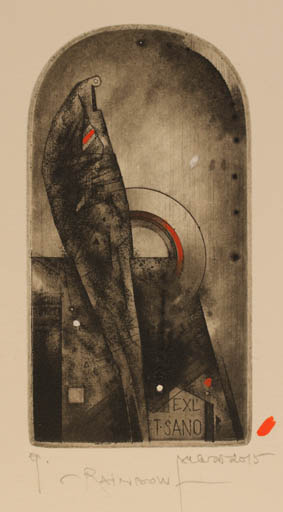 Exlibris by Zdenek Bugan from Slovak Republic for T. Sano - Abstract 