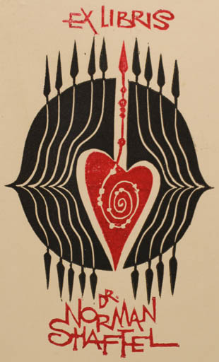 Exlibris by Ladislav Rusek from Czech Republic for Dr. Norman Shaftel - Abstract 