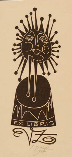Exlibris by Ladislav Rusek from Czech Republic for ? V. Z. - Sun 