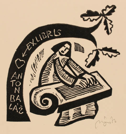 Exlibris by Valerijonas Vytautas Jucys from Lithuania for Anton Balaz - Music 