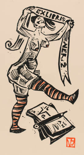 Exlibris by Valerijonas Vytautas Jucys from Lithuania for ? ? - Woman 