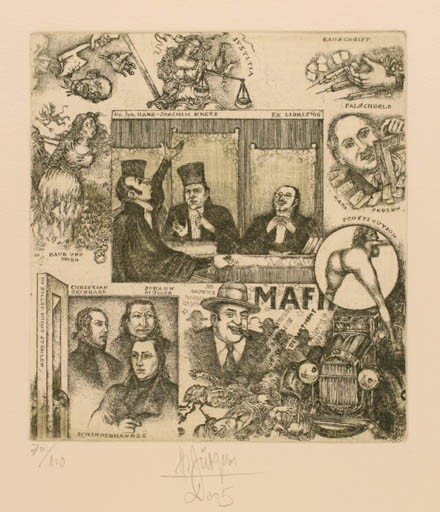 Exlibris by Harry Jürgens from Germany for Dr. Hans-Joachim Kretz - Law 