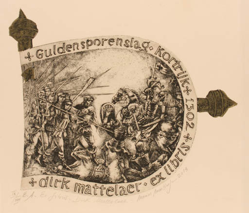 Exlibris by Marius Martinescu from Romania for Dirk Matelaer - Military/War 