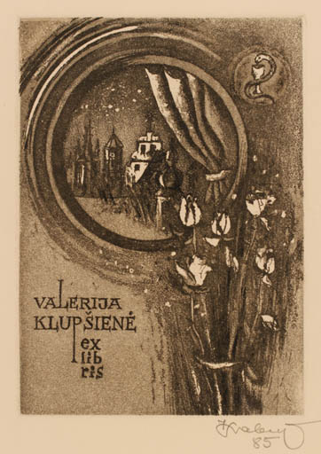 Exlibris by Ieva Labutyte from Lithuania for Valerija Klupsiene - 