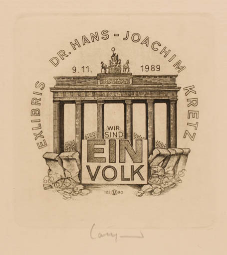 Exlibris by Oswin Volkamer from Germany for Dr. Hans-Joachim Kretz - Architecture 
