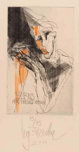 Exlibris by Regina Franke from Germany for Karl Fridrich Kröger - Portrait 