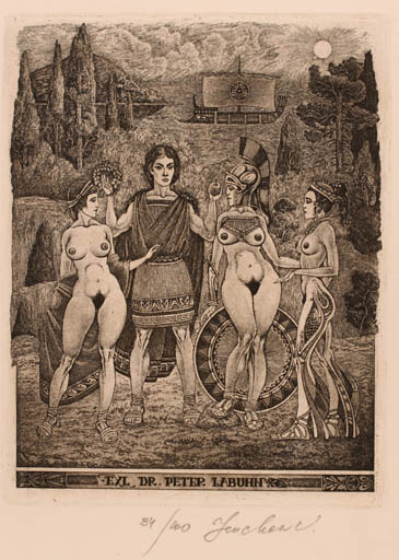 Exlibris by Vasyl Fenchak from Ukraine for Dr. Peter Labuhn - Mythology 