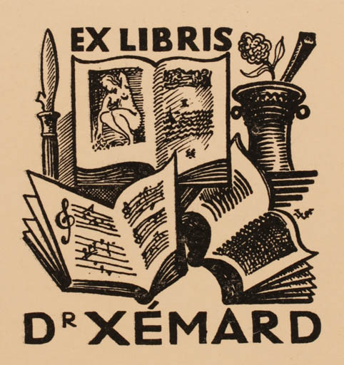 Exlibris by Valentin Le Campion from France for Dr. Xémard - Book Music 