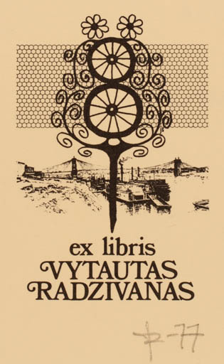 Exlibris by Joseph Sodaitis from USA for Vytautas Radzivanas - Scenery/Landscape 