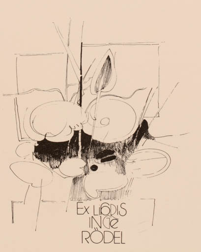 Exlibris by Vytautas O. Virkau from USA for Inge Rödel - 