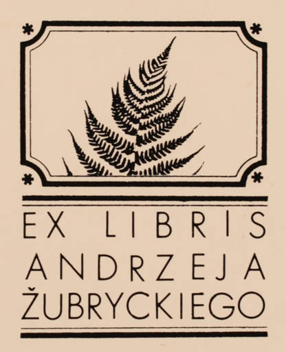Exlibris by Vytautas O. Virkau from USA for Andrzeja Zubryckiego - Flora 