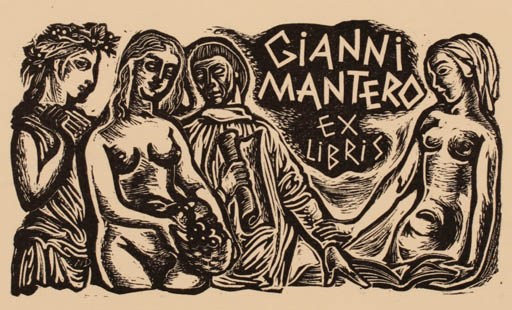 Exlibris by Nelly Degouy from Belgium for Gianni Mantero - Group 