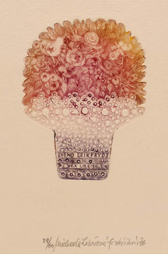 Exlibris by Michaela Lesarova-Roubickova from Czech Republic for Svend Erik Pryds - Flower Fauna Flora 