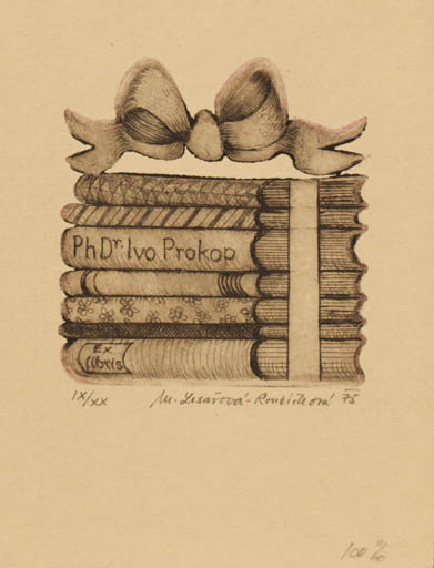 Exlibris by Michaela Lesarova-Roubickova from Czech Republic for Dr. Ivo Prokop - Book 