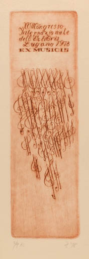 Exlibris by Michaela Lesarova-Roubickova from Czech Republic for Citta di Lugano - Exlibris Congress Music 