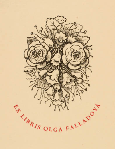 Exlibris by ? Unbekannt from Czech Republic for Olga Falladova - Flower 