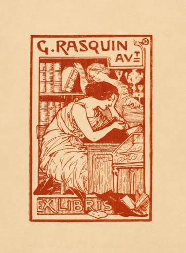 Exlibris by ? Unbekannt from Czech Republic for G. Rasquin - Book Jugend Woman 
