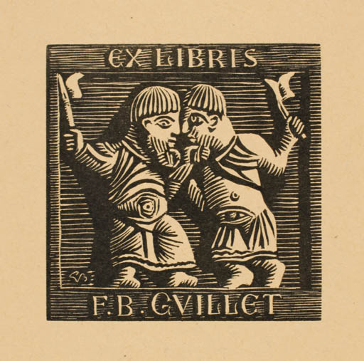 Exlibris by ? Unbekannt from Czech Republic for F. B. Guillet - Classical antiquity Man Military/War 