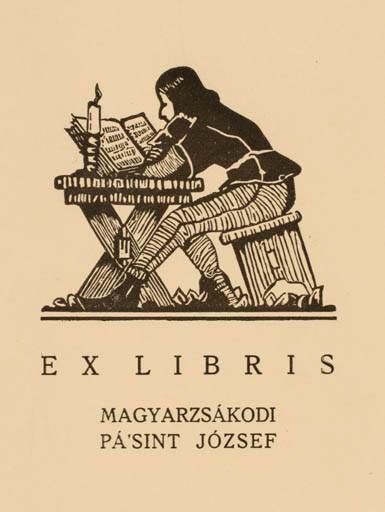 Exlibris by ? Unbekannt from Czech Republic for Jozsef Pa´Sint - Book Man 