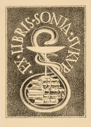 Exlibris by ? Unbekannt from Czech Republic for Sonja Sukup - Book Medicine 