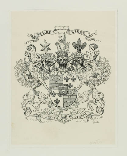 Exlibris by ? Unbekannt from Netherland for ? Otheca - Fable Animal Heraldry 