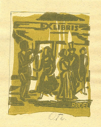 Exlibris by Oskar Thorsen from Denmark for Klaus Rödel - Dancing 