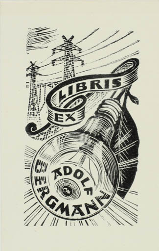 Exlibris by Johannes Juhansoo from Estonia for Adolf Bergmann - Technology 