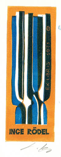 Exlibris by Lembit Lepp from Estonia for Inge Rödel - Abstract 