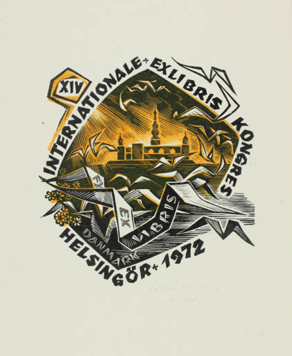 Exlibris by Johannes Juhansoo from Estonia for Helsingör XIV. EL Kongres - Castle/Palace Exlibris Congress 
